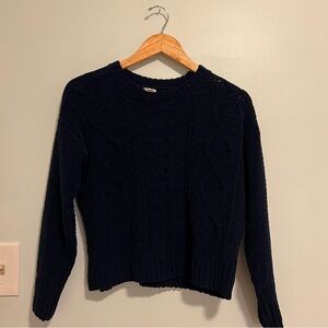 Classic Navy Cable Knit Sweater